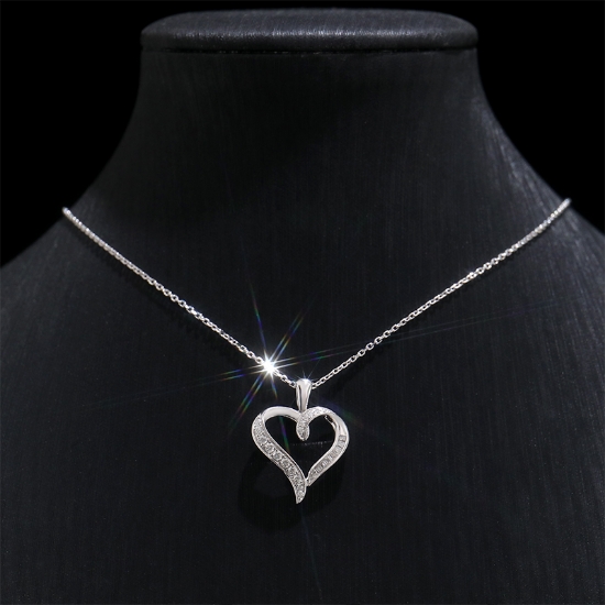 Picture of D Color Moissanite Heart Necklace